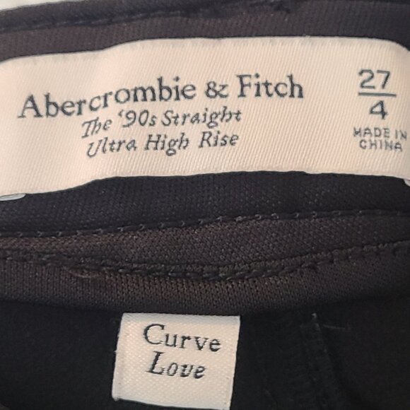 Abercombie & Fitch Pant Vegan Leather Ultra High-Rise Straight Leg Black Size 4 - Picture 8 of 9